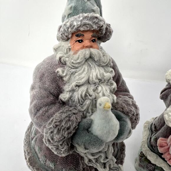 Vtg Holiday Workshop Christmas Collection Gray Ceramic Figurine Santa Lot of 2 - Picture 7 of 10